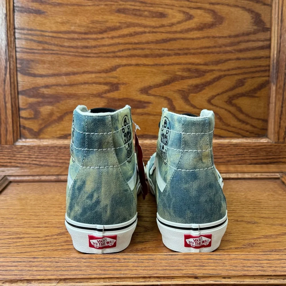 Vans Sk8 Hi Tapered Denim Embroidery Olive‎ White Shoes